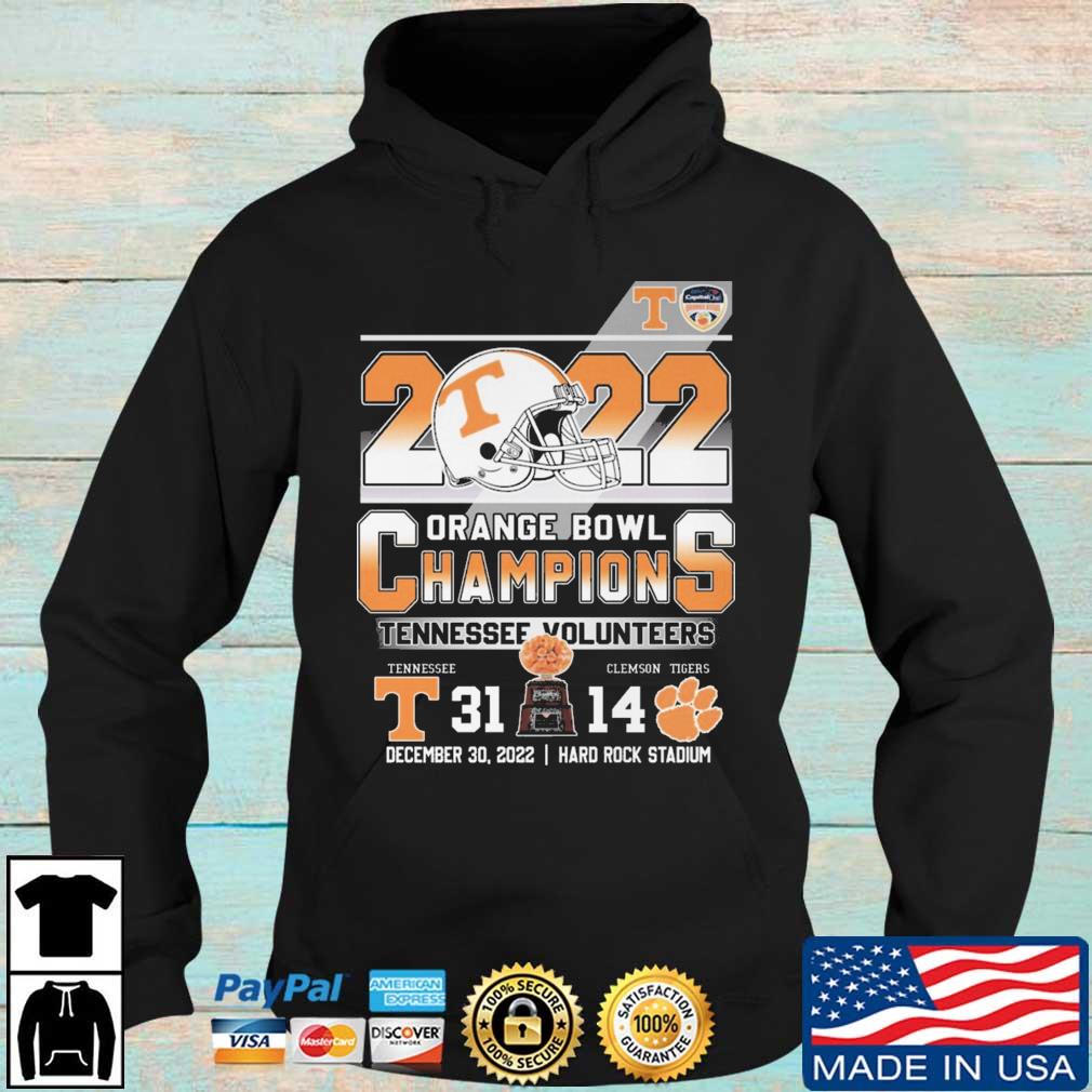 Tennessee Volunteers Vs Clemson Tigers 31-14 Orange Bowl Champions 2022 Hard Rock Stadium s Hoodie den
