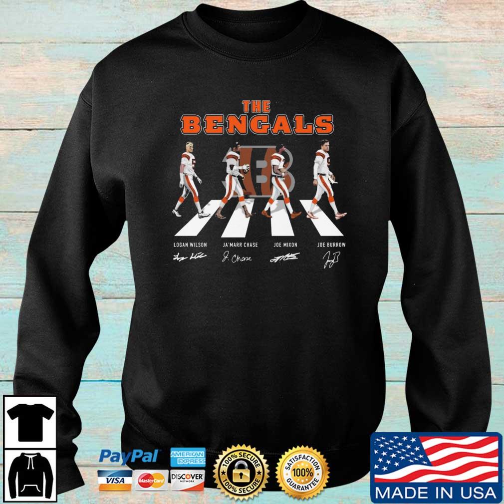 The Cincinnati Bengals Logan Wilson Ja'marr Chase Joe Mixon And Joe Burrow Abbey Road Signatures shirt