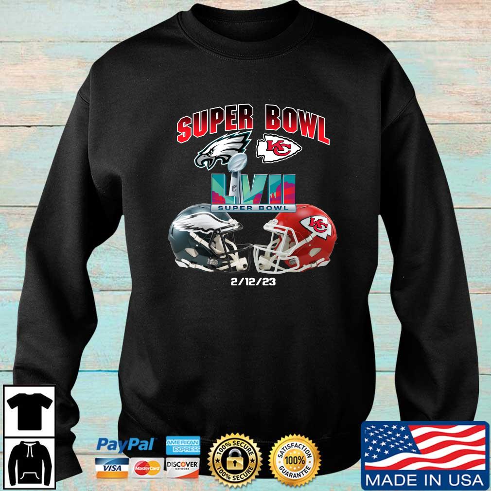 Hpt Kansas City Chiefs Vs Philadelphia Eagles Super Bowl 57 LVII Matchup Helmet Shirt
