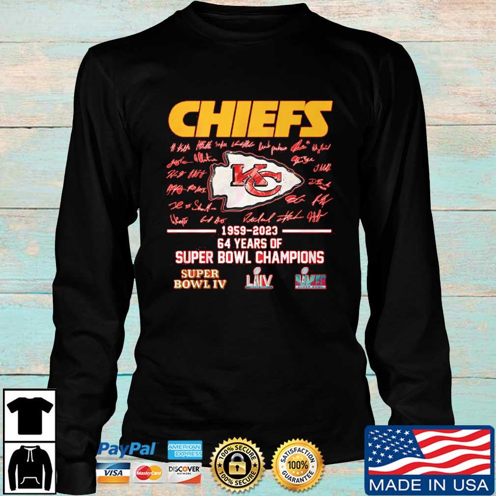 Kansas City Chiefs 1959–2023 64 Years Of Super Bowl Champions Super Bowl IV  shirt, hoodie, sweater, long sleeve and tank top