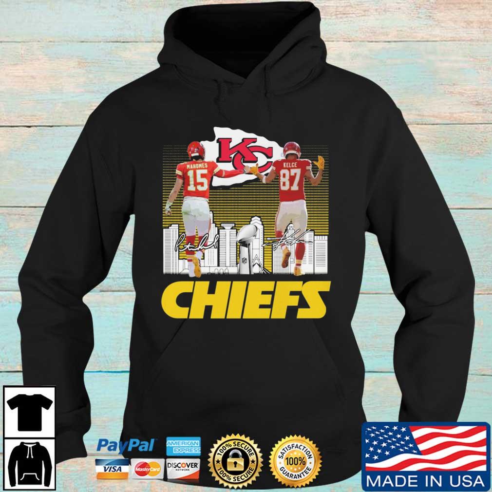 Travis Kelce Patrick Mahomes and Pacheco Super Bowl LVII Champions Kansas  City Chiefs signatures shirt, hoodie, sweater, long sleeve and tank top