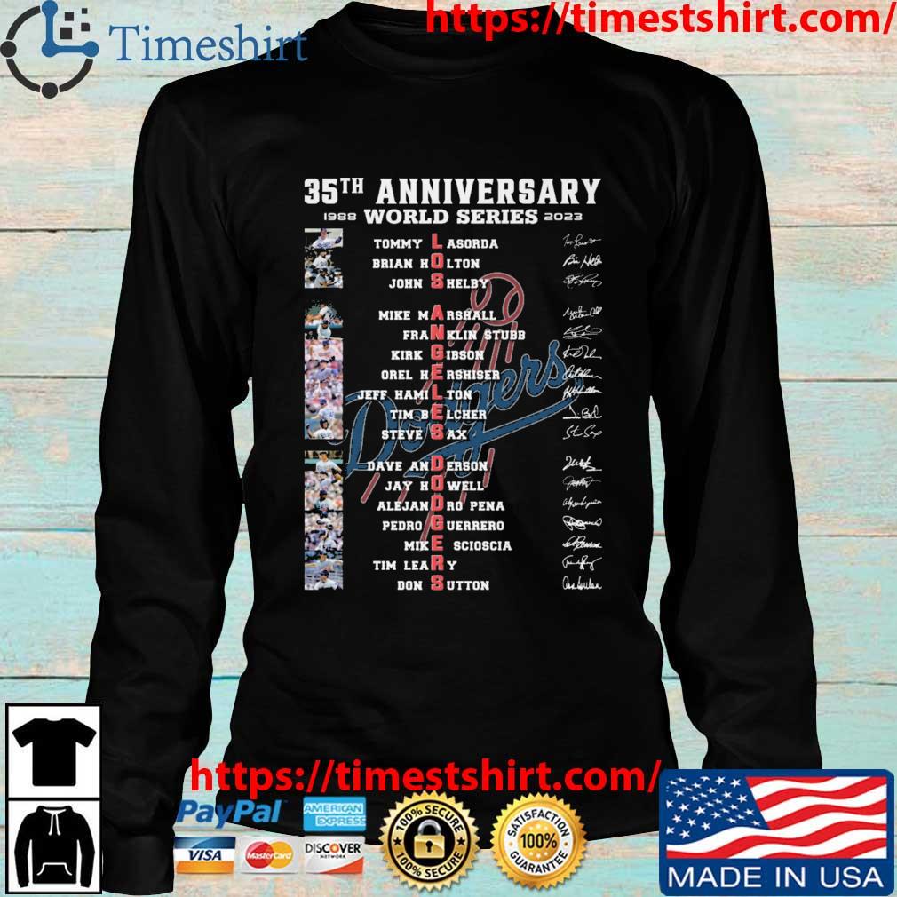 Los Angeles Dodgers 35th anniversary 1988 2023 World Series signatures shirt,  hoodie, sweater, long sleeve and tank top