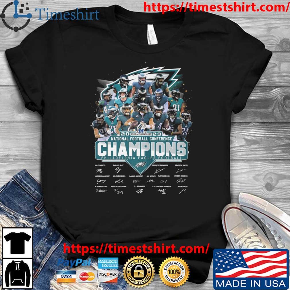 Super Bowl LVII Philadelphia Eagles 2023 National Football Conference Champions Signatures shirt