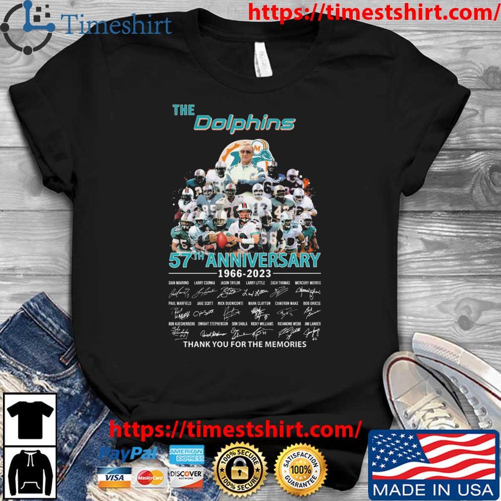The Miami Dolphins 57th Anniversary 1966-2023 Thank You For The Memories Signatures shirt