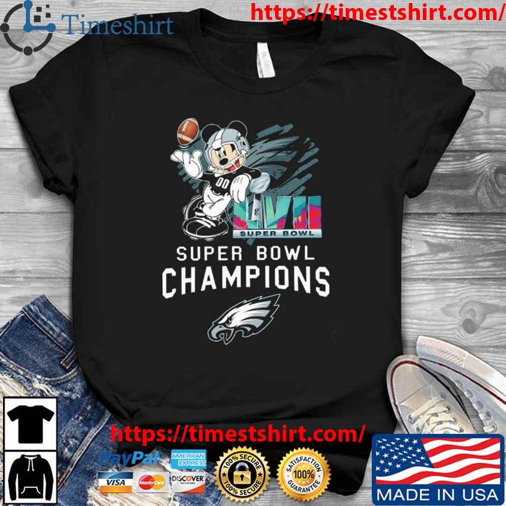 The Philadelphia Eagles Mickey Mouse 2023 Super Bowl LVII Champions shirt