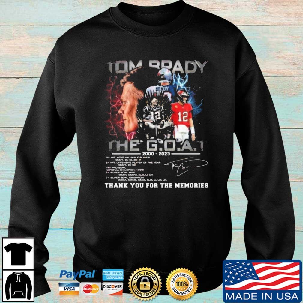 Tom Brady GOAT Thank You For The Memories Signed T-shirt - REVER LAVIE