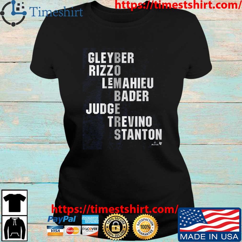 Bombers Names Cleyber Rizzo LeMahieu Bader Judge Trevino Stanton Shirt