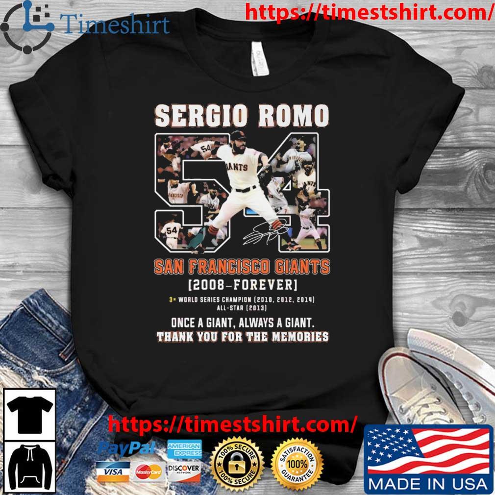 Sergio Romo San Francisco Giants 2008 forever thank you for the memories  signature shirt, hoodie, sweater, long sleeve and tank top