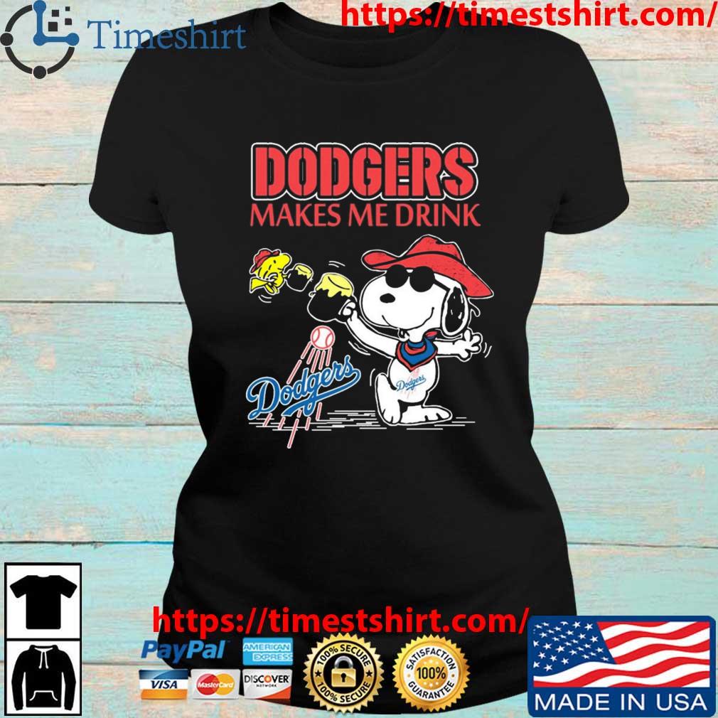 Snoopy And Woodstock Los Angeles Dodgers Makes Me Drinks Shirt