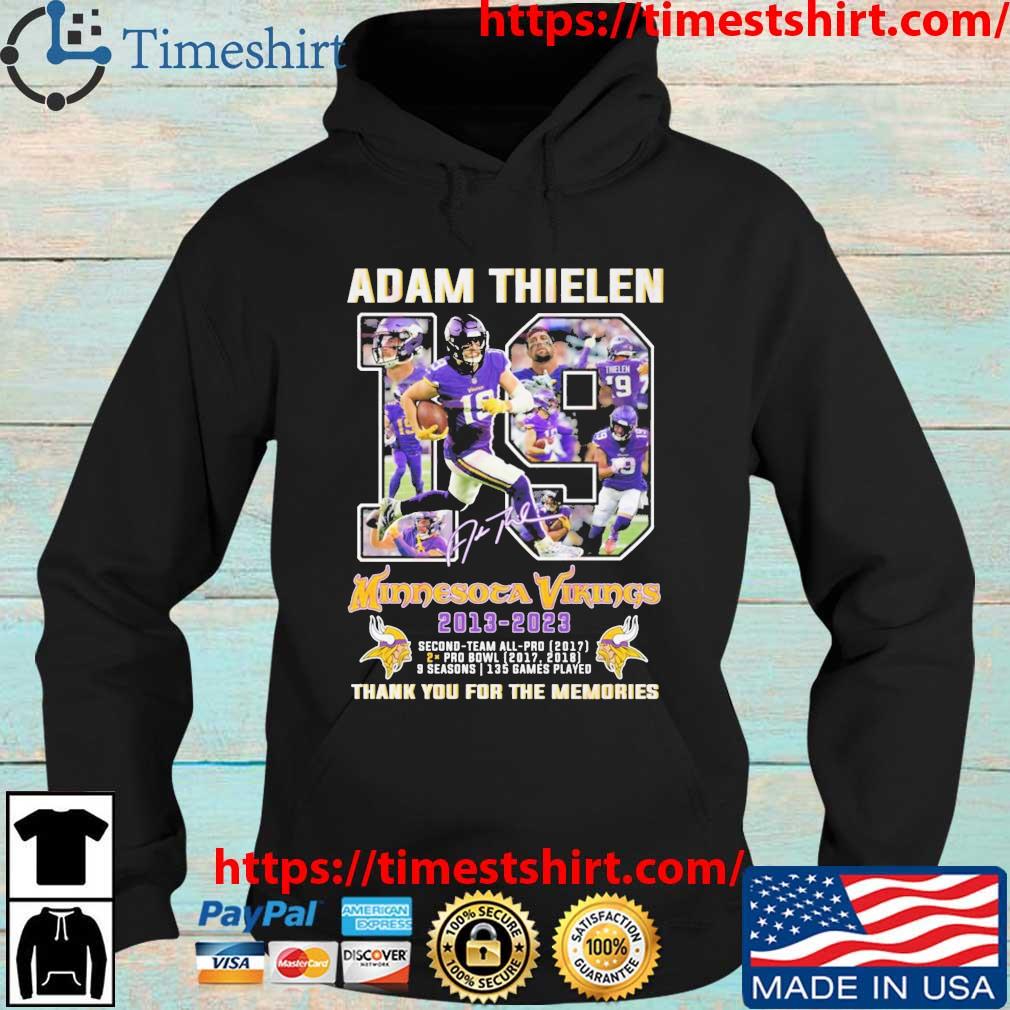 Thank You For The Memories Adam Thielen 19 Minnesota Vikings 2012-2023 Signature s Hoodie den