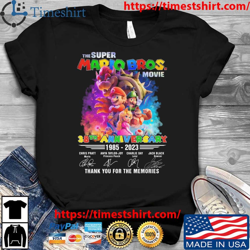 The Super Mario Bros Movie 38th Anniversary 1985-2023 Thank You For The Memories Signatures shirt