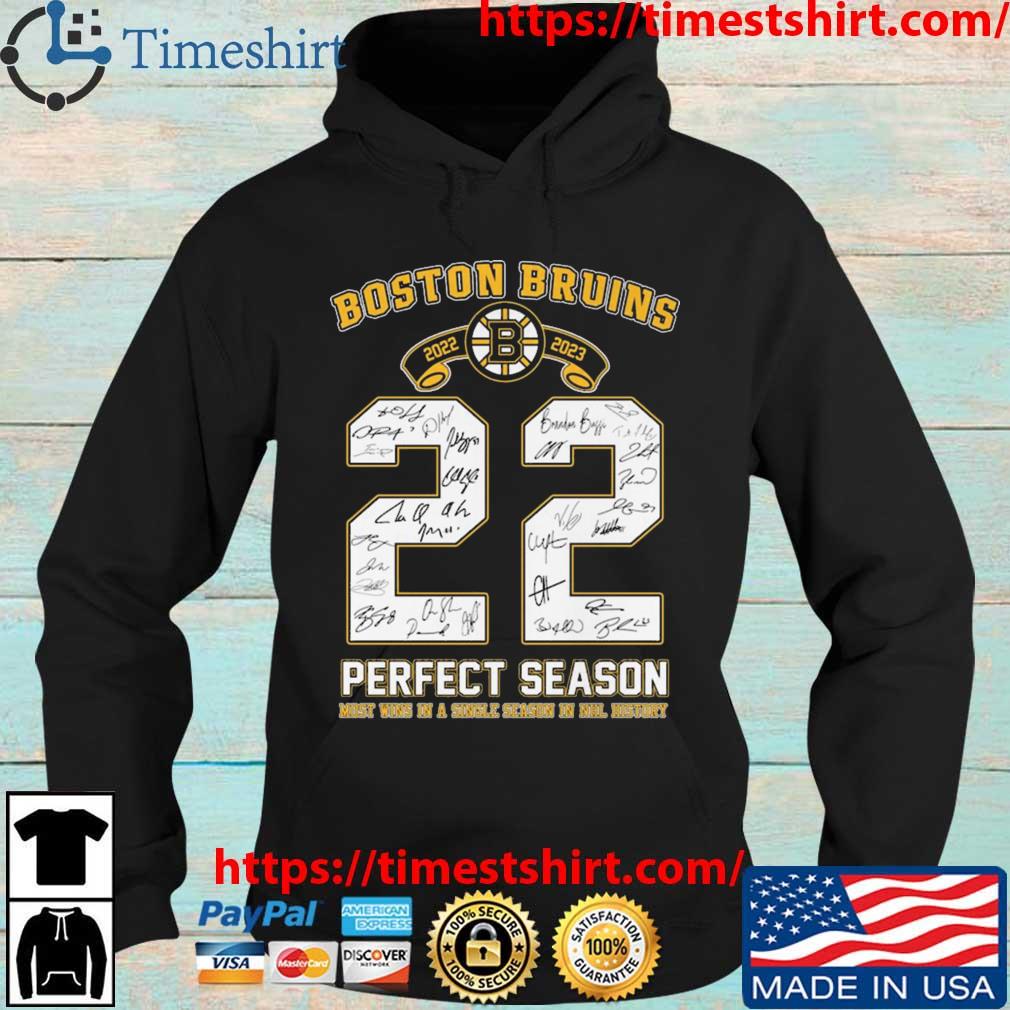 Boston Bruins 2022 2023 22 perfect season most wins in a single season in  NHL history hockey logo poster gift shirt, hoodie, sweater, long sleeve and  tank top