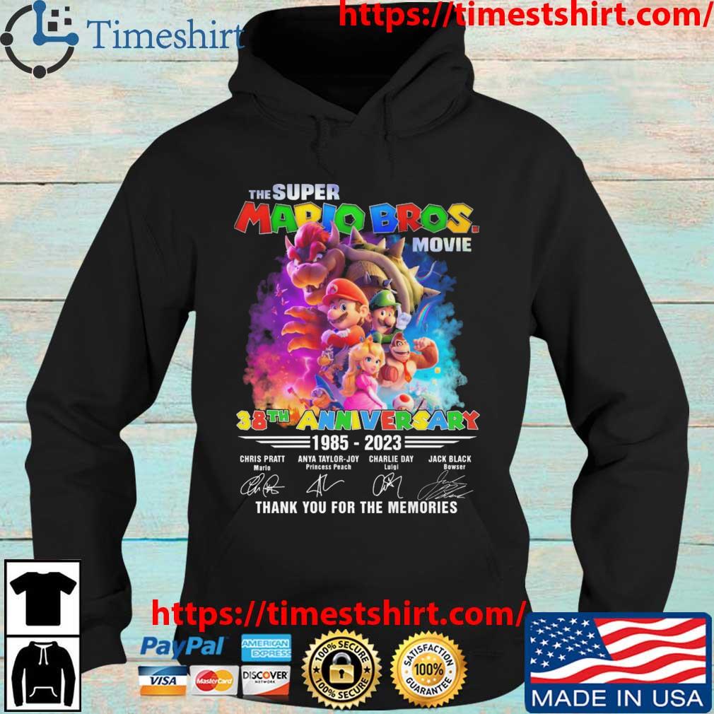 The Super Mario Bros Movie 38th Anniversary 1985-2023 Thank You For The Memories Signatures s Hoodie den