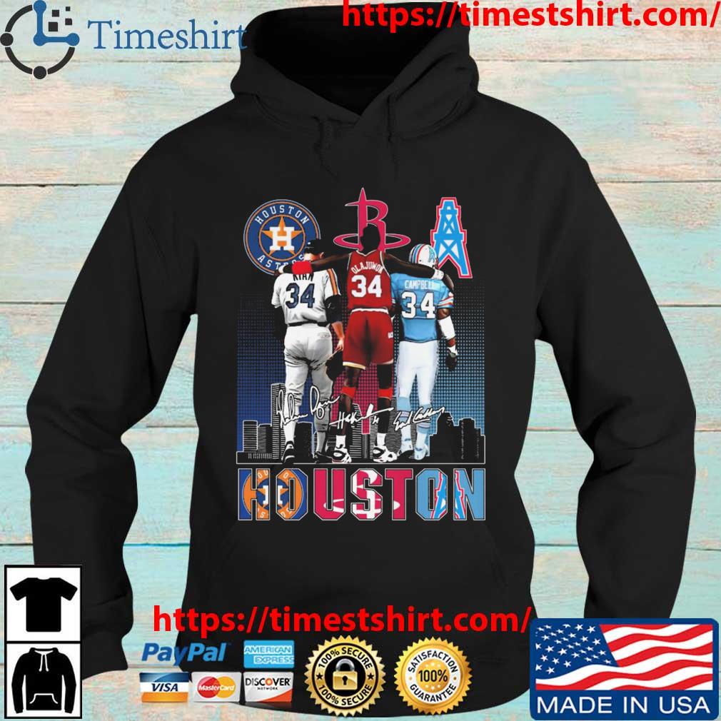 Houston Astros Nolan Ryan Houston Rockets Hakeem Olajuwon And Houston  Oilers Earl Campbell Signatures Shirt, hoodie, longsleeve, sweatshirt,  v-neck tee