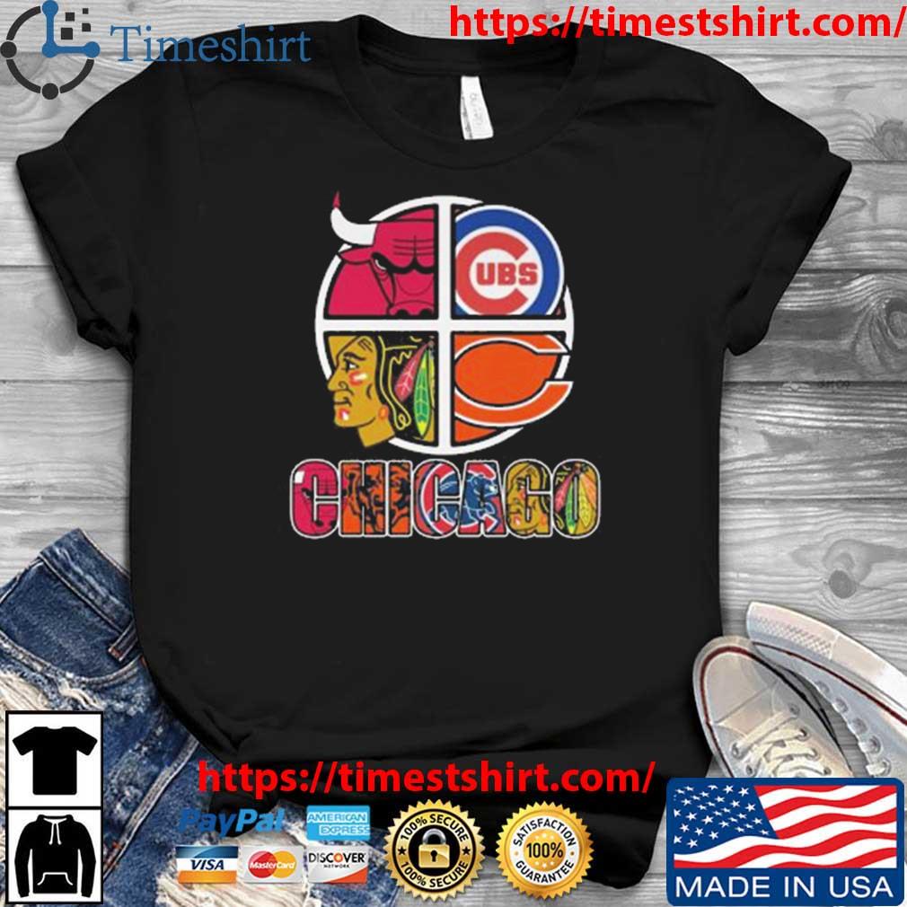 Official Chicago big 4 teams bulls bears blackhawks cubs shirt, hoodie,  sweater, long sleeve and tank top