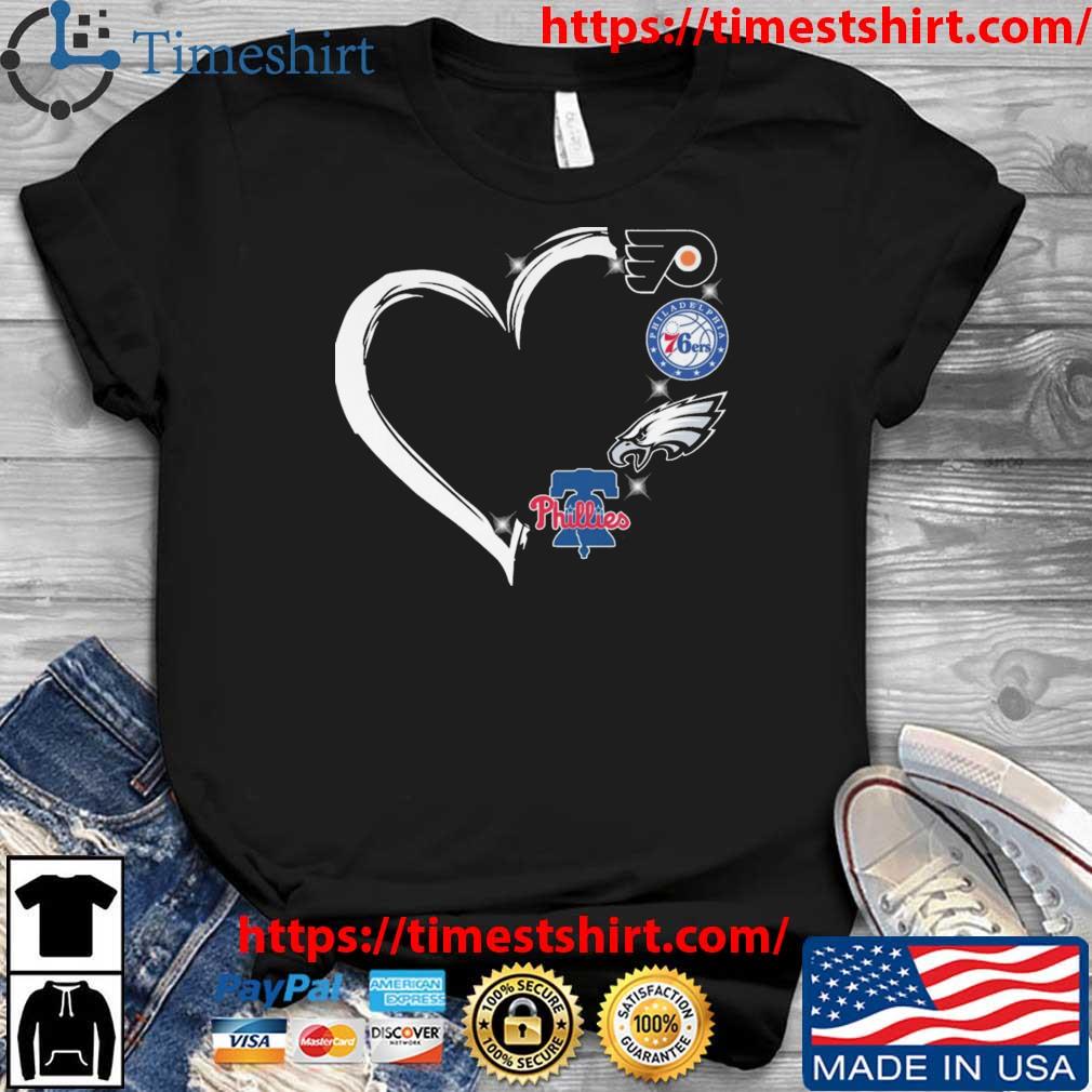 Eagles Shirt Phillies Flyers 76ers The U Heartbeat Philadelphia Eagles Gift  - Personalized Gifts: Family, Sports, Occasions, Trending