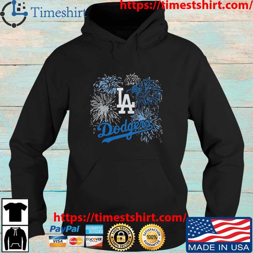 Awesome lA Dodgers fireworks 4th of July shirt, hoodie, sweater