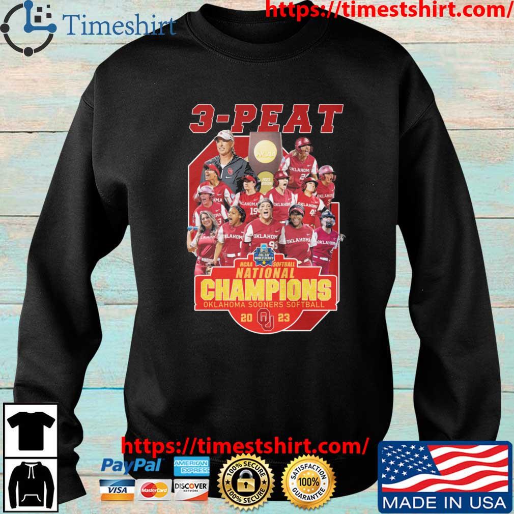 Oklahoma Sooners 3 Peat National Champions Softball 2023 T Shirt - Growkoc