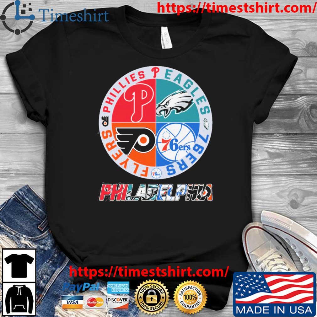 Philadelphia sports teams phillies eagles 76ers flyers T-shirt, hoodie,  sweater, long sleeve and tank top