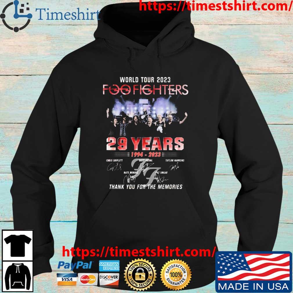 World Tour 2023 Foo Fighters 29 Years 1994 – 2023 Thank You For The Memories Signatures s Hoodie den
