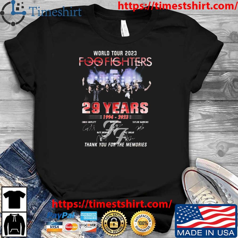 World Tour 2023 Foo Fighters 29 Years 1994 – 2023 Thank You For The Memories Signatures shirt