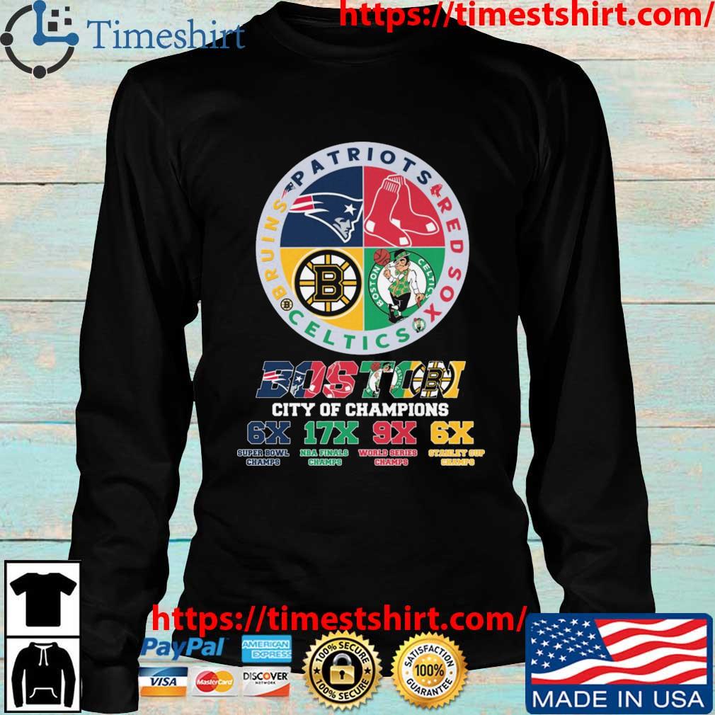 Official patriots Red Sox Celtics Bruins boston logo city champions 6x 17x  9x 6x shirt, hoodie, sweater, long sleeve and tank top