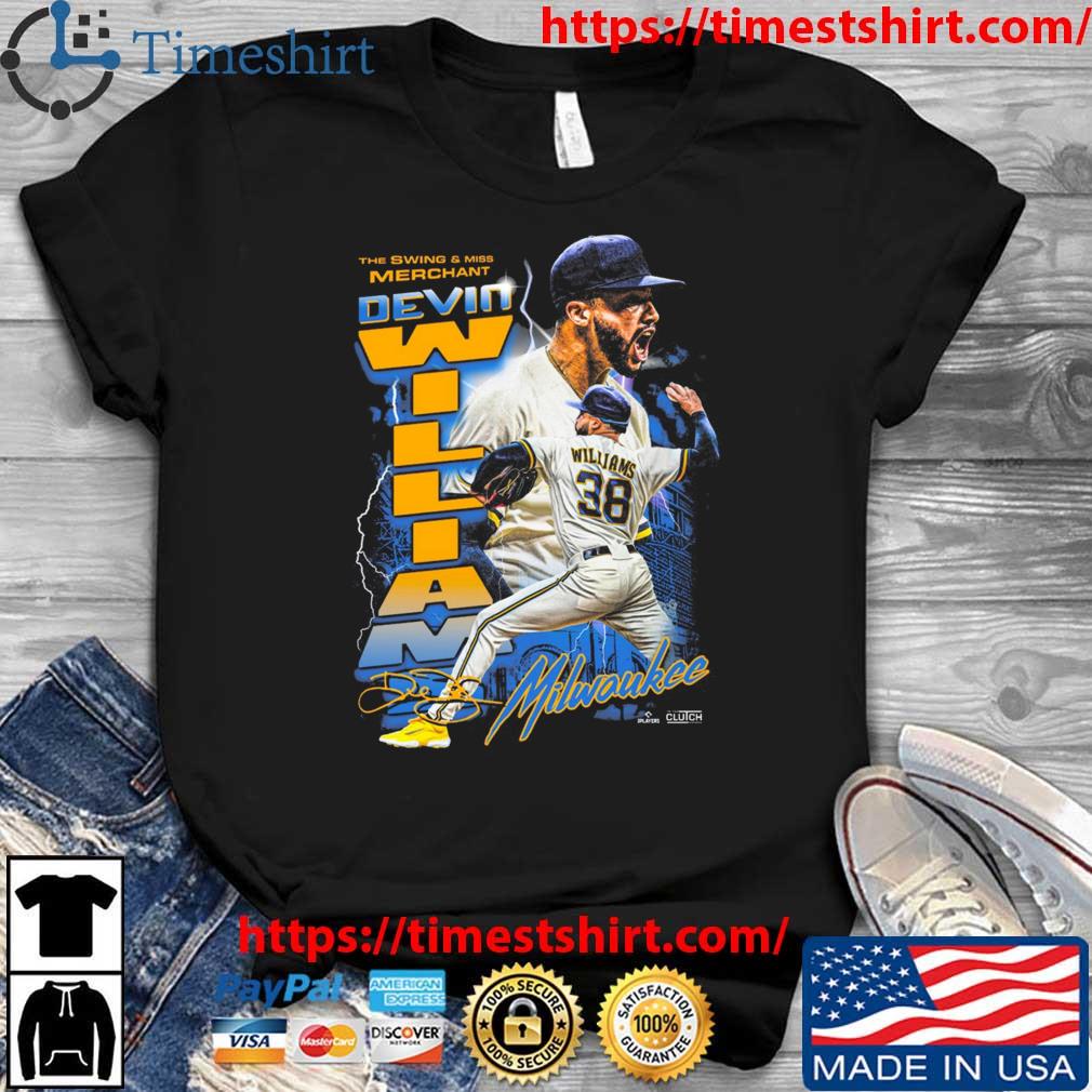 Devin Williams Swing Miss Merchant Milwaukee signature shirt