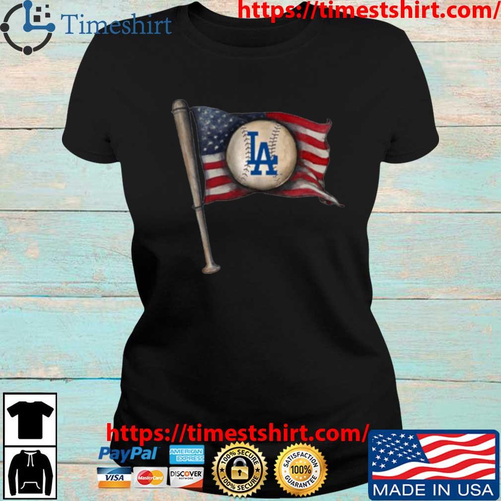 Los Angeles Dodgers Tiny Turnip Toddler Baseball Flag Shirt