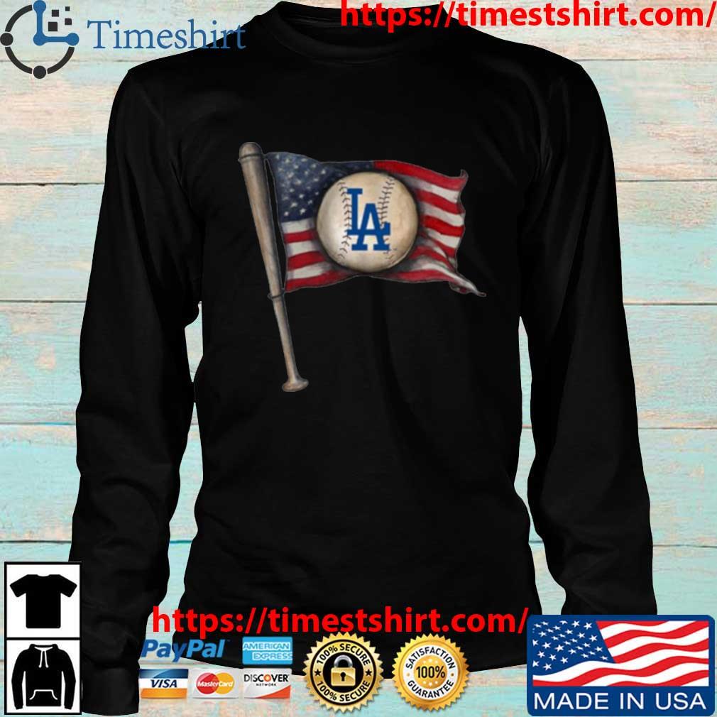 Los Angeles Dodgers Tiny Turnip Toddler Baseball Flag Shirt