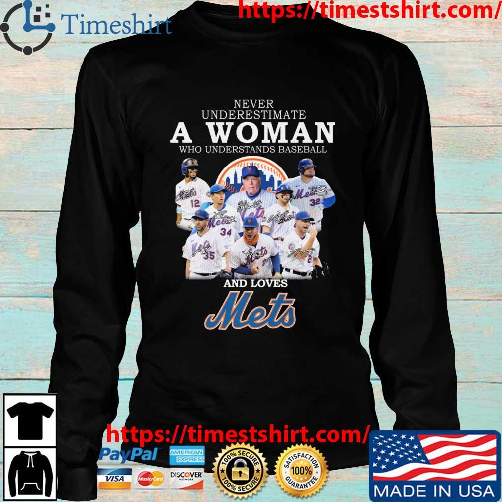 Never underestimate a woman who understands baseball and loves yankees Logo  and signature shirt, hoodie, sweater, long sleeve and tank top