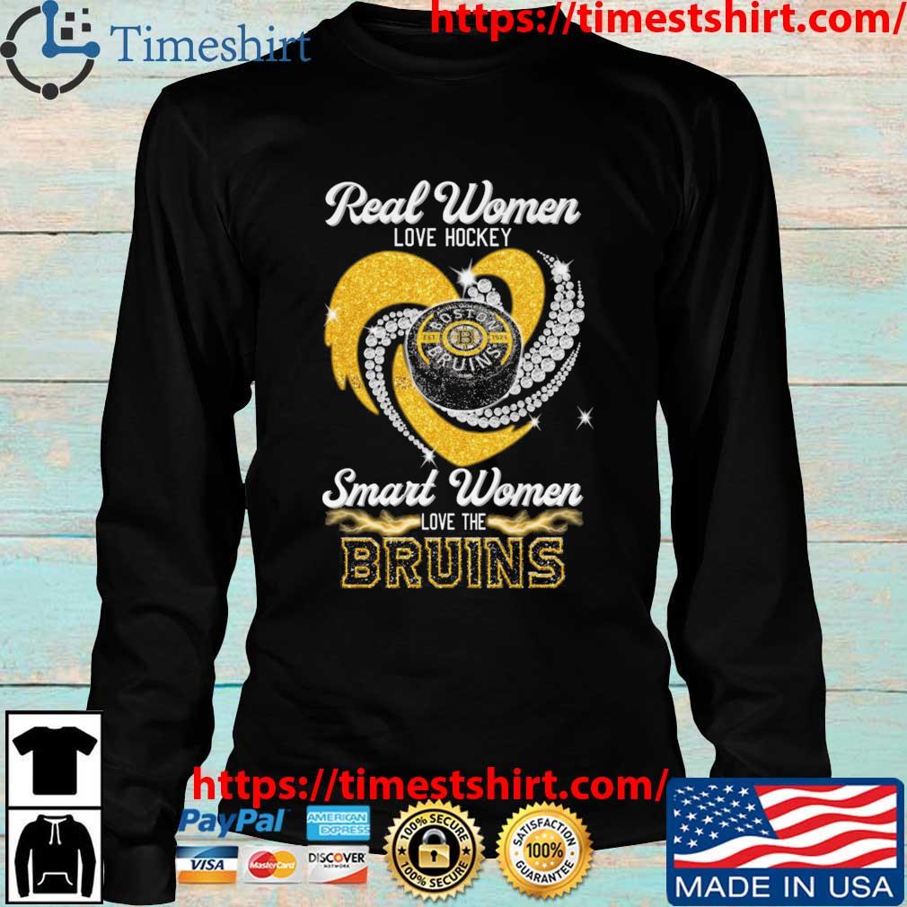 Real Women Love Hockey Smart Women Love The Boston Bruins Heart Diamond  2023 Shirt, hoodie, sweater, long sleeve and tank top