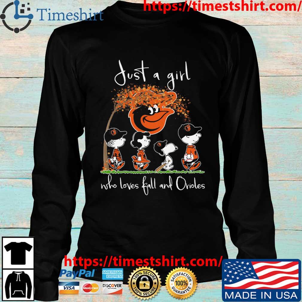 The Peanuts Characters Baltimore Orioles Fall Just Girl Shirt