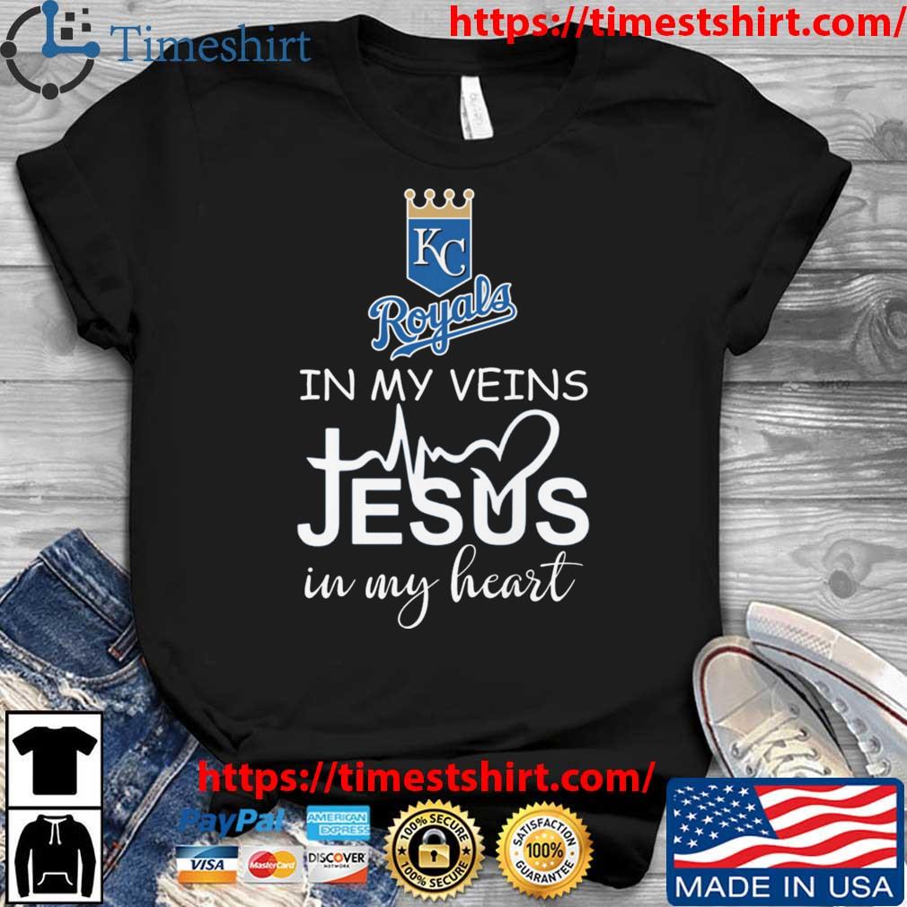 Kansas City Royals Logo 2023 In My Veins Jesus In My Hearshirt