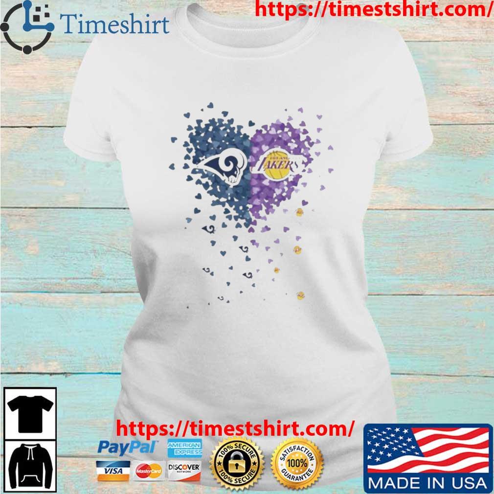 Los Angeles Dodgers And Los Angeles Lakers Tiny Hearts Shape Shirt