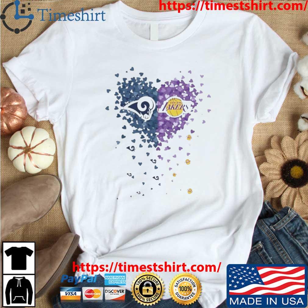 Los Angeles Dodgers And Los Angeles Lakers Tiny Hearts Shape Shirt