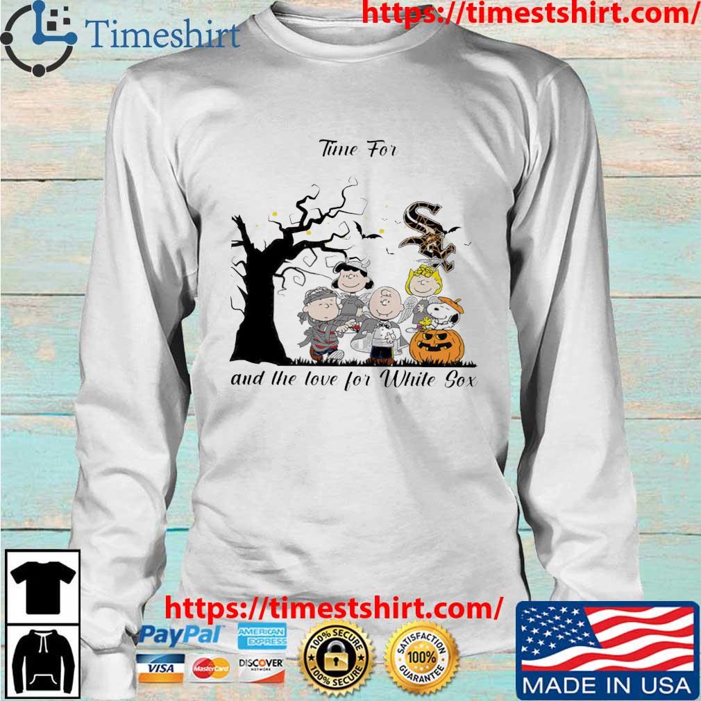 Peanuts Characters Time For Halloween And The Love For Chicago White Sox T- shirt,Sweater, Hoodie, And Long Sleeved, Ladies, Tank Top