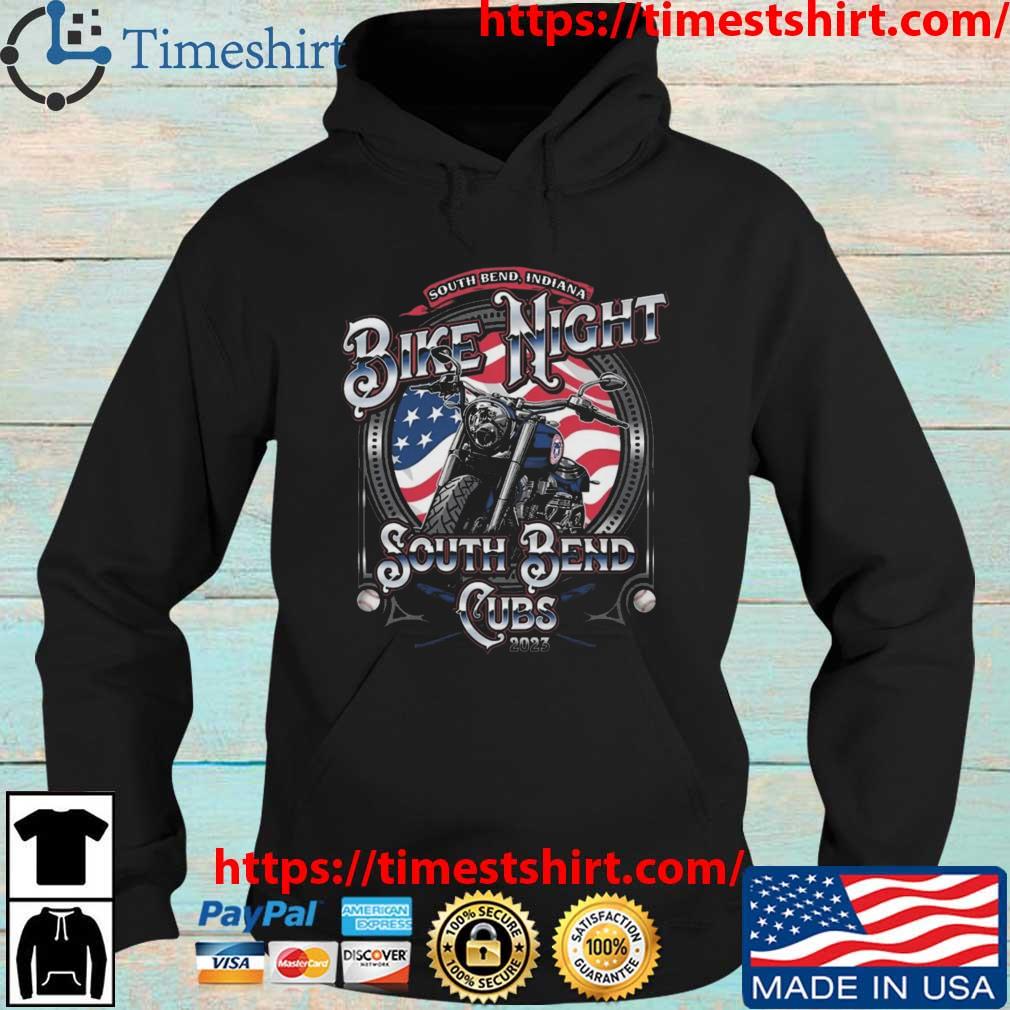 South Bend Cubs Bike Night 2023 American Flag And Motorbike  T-shirt,Sweater, Hoodie, And Long Sleeved, Ladies, Tank Top