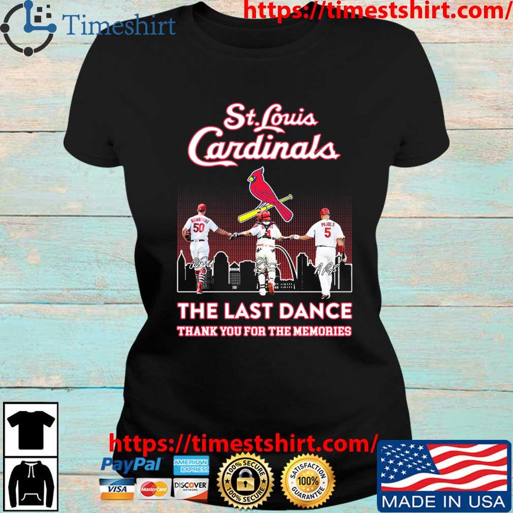 St Louis Cardinals Adam Wainwright Albert Pujols And Yadier Molina Thank  You For The Memories Signatures Shirt
