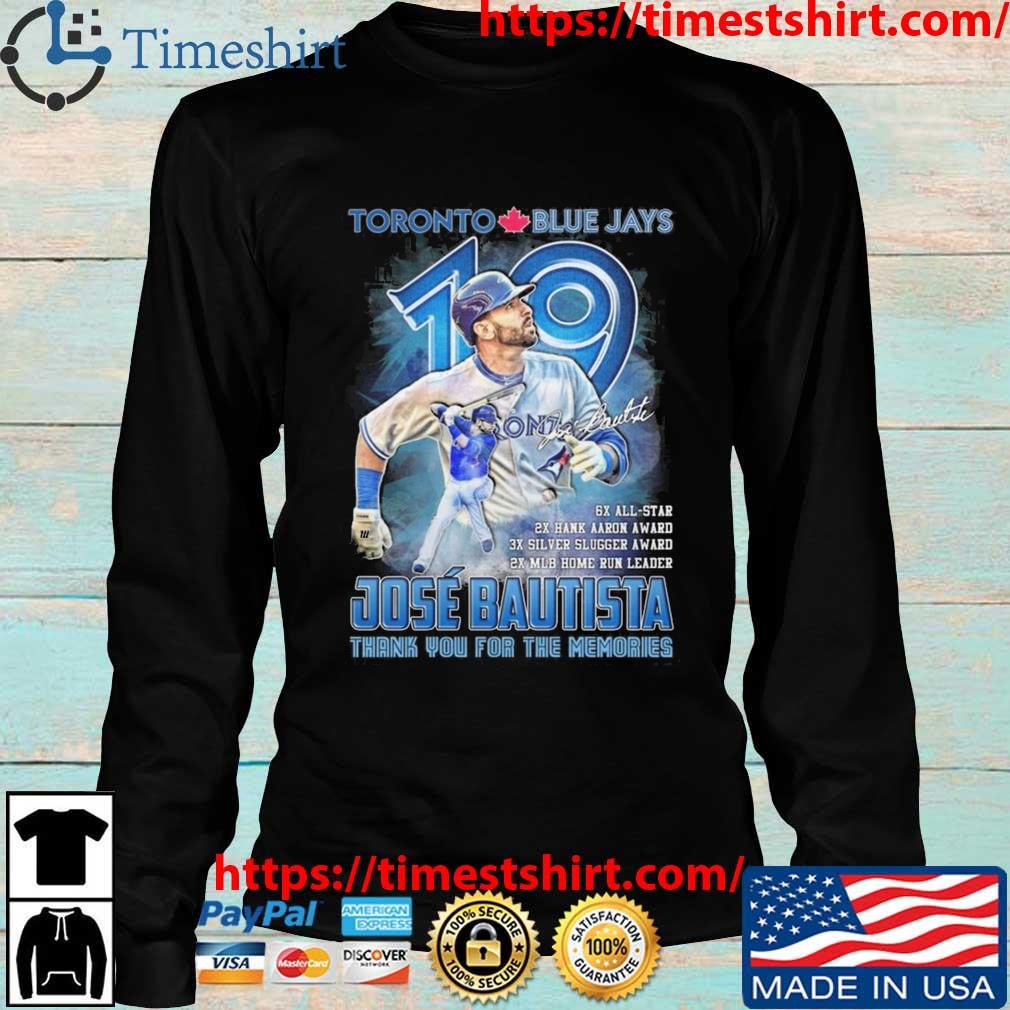 Toronto Blue Jays 19 Jose Bautista Thank You For The Memories Signatures  Shirt, hoodie, longsleeve, sweatshirt, v-neck tee