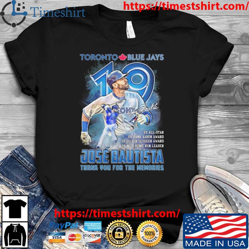 Toronto Blue Jays 19 Jose Bautista Thank You For The Memories Signatures  Shirt, hoodie, longsleeve, sweatshirt, v-neck tee