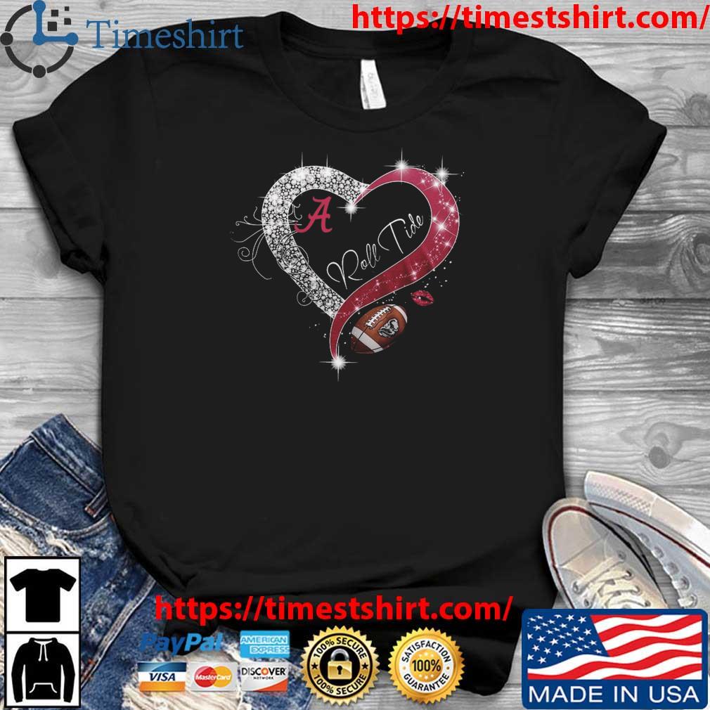 Alabama Crimson Tide Roll Tide Diamond Heart t-shirt