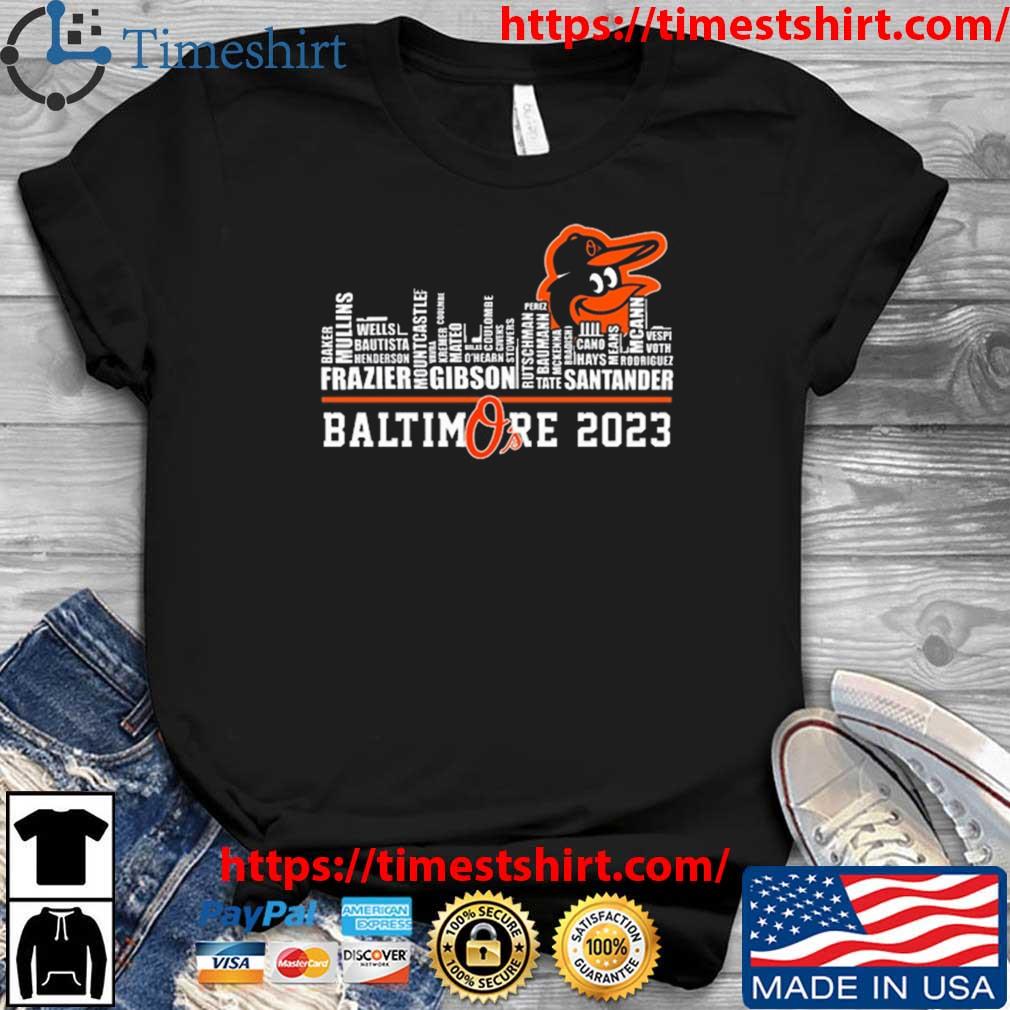 Baltimore Orioles O’s 2023 Skyline Players Name Shirt