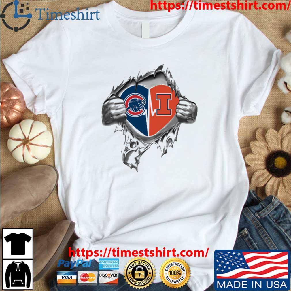 Blood Inside Me Chicago Cubs And Illinois Fighting Illini 2023 Shirt
