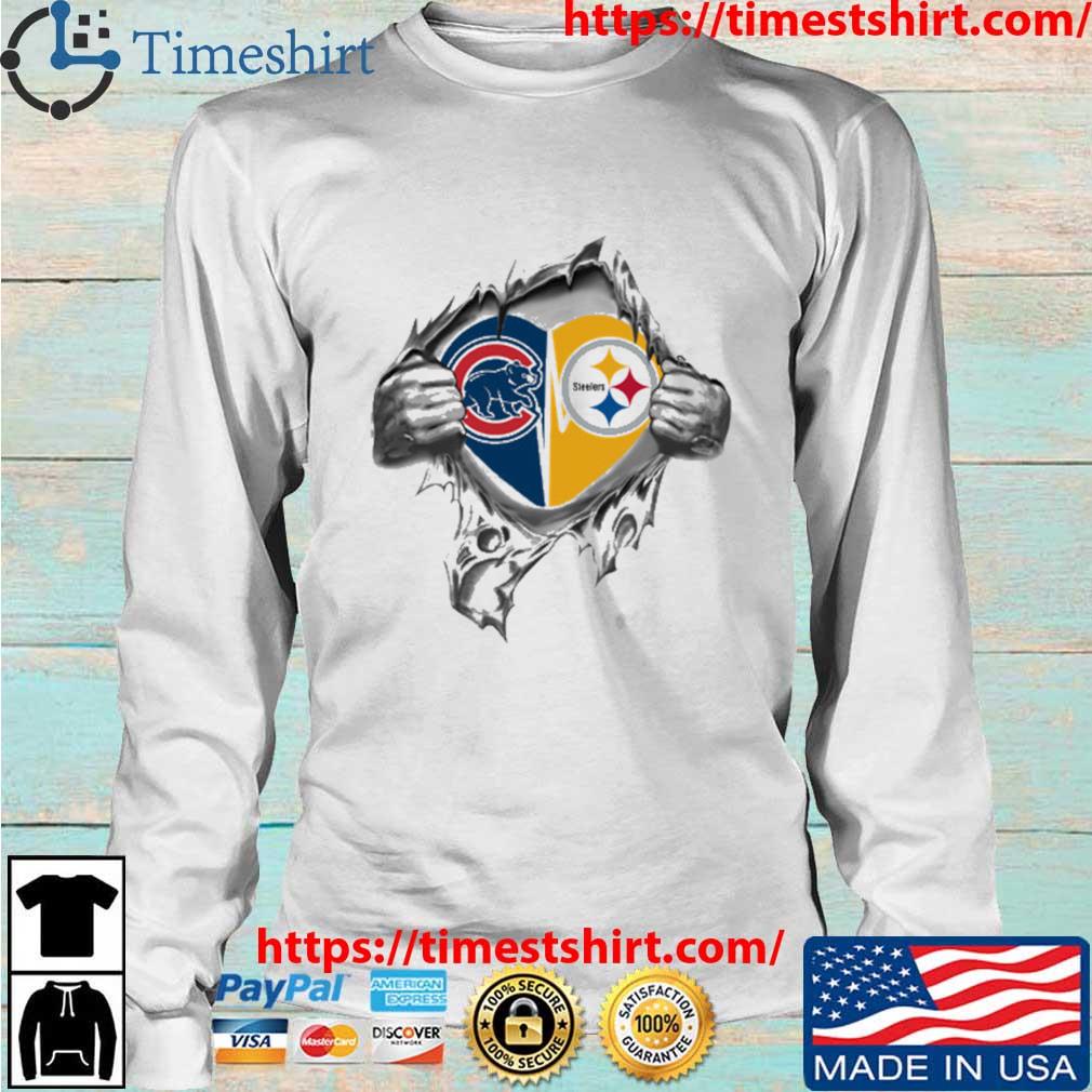 Blood Inside Me Chicago Cubs And Pittsburgh Steelers 2023 Shirt