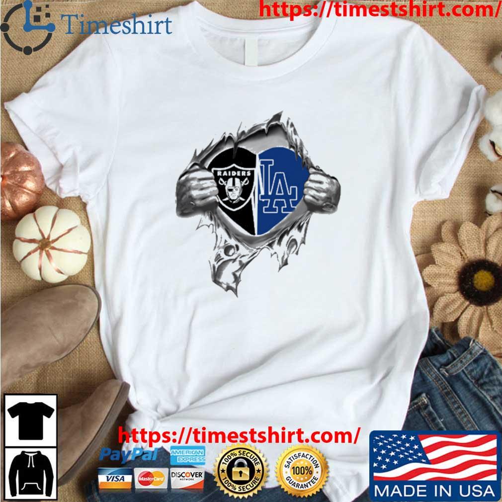 Blood Inside Me Las Vegas Raiders And Los Angeles Dodgers 2023 shirt -  Guineashirt Premium ™ LLC