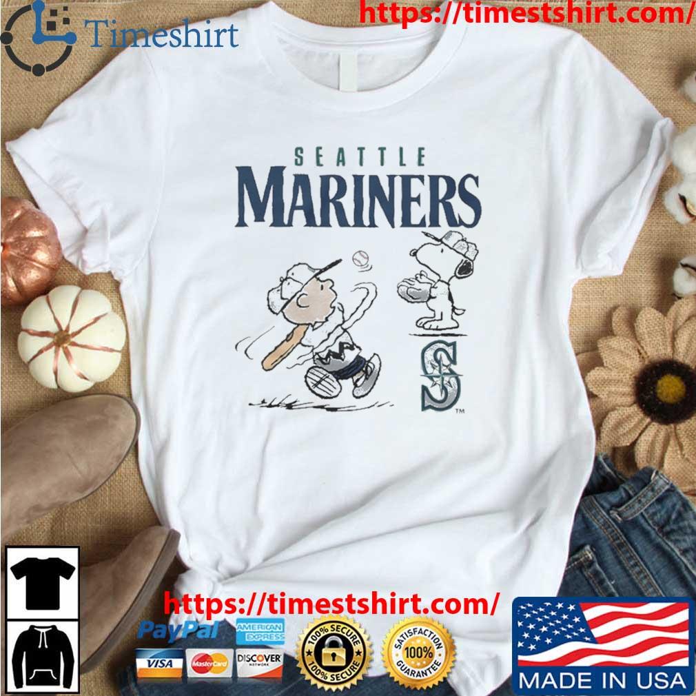 Peanuts Charlie Brown And Snoopy Playing Baseball Seattle Mariners shirt,  hoodie, sweater, long sleeve and tank top