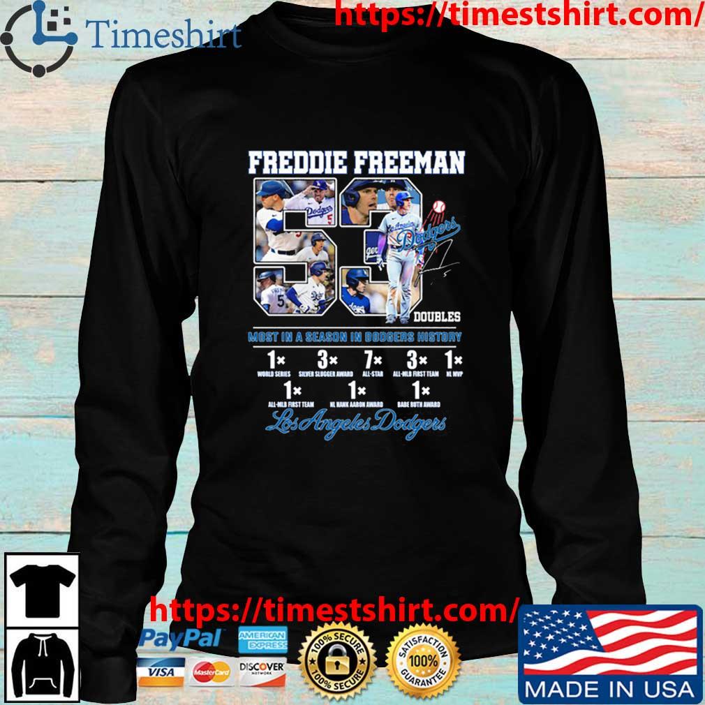 Freddie Freeman 53 Doubles Most In A Season In Dodgers History Shirt,  hoodie, sweater, long sleeve and tank top