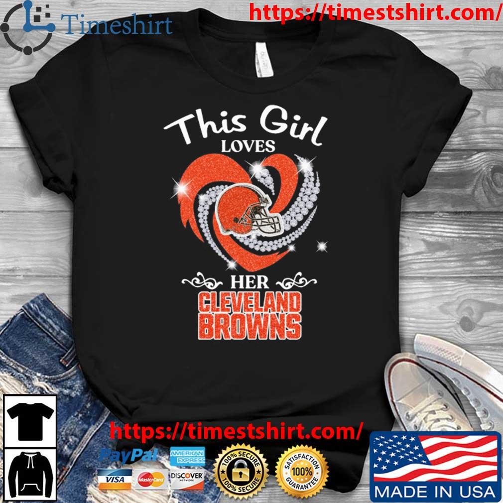 Heart Diamond This Girl Loves Her Cleveland Browns 2023 t-shirt