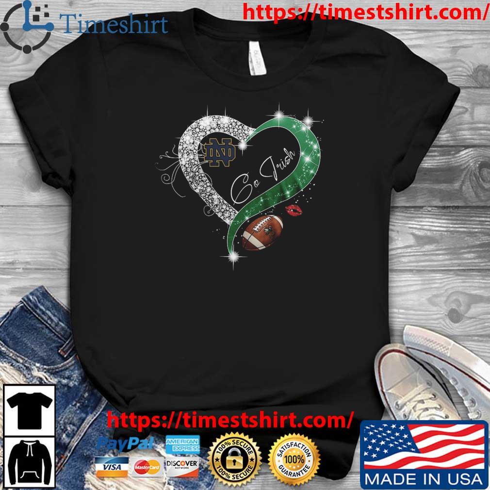 Notre Dame Fighting Irish Go Irish Diamond Heart t-shirt