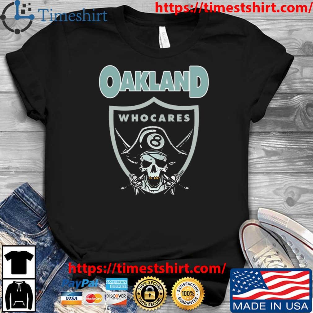Oakland Who Cares 8 Raiders Skull t-shirt